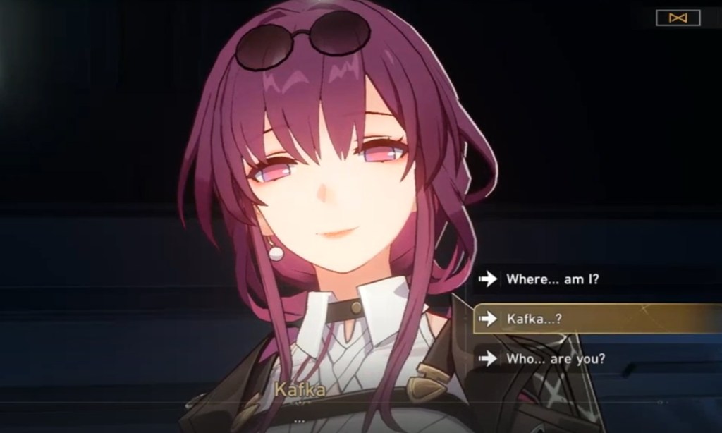Honkai Star Railの開始時にKafkaを認めるTrailblazer