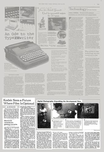 デジタルカメラに関するニューヨークタイムズペーパー