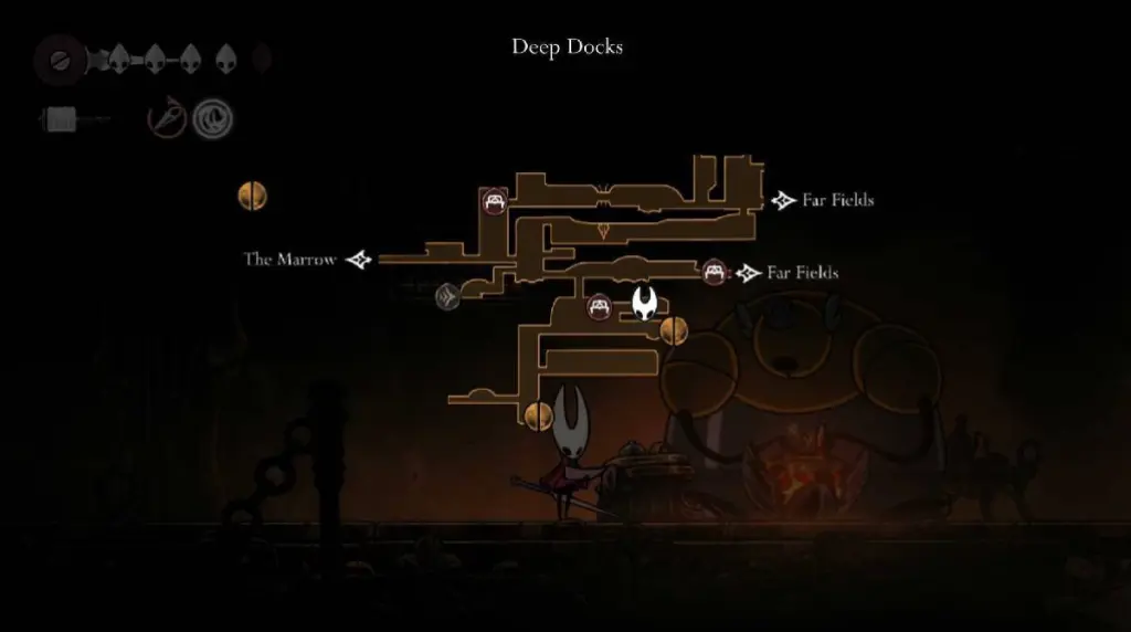 Hollow Knight: Silksong Forge Daughter - a map shows the location of the forge daughter