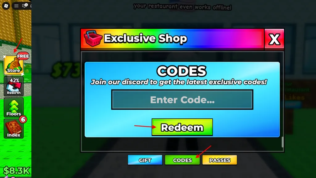 redeem My Baddie Restaurant Codes