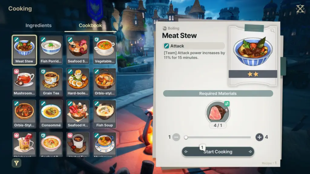 All boiling recipes in DragonSword: Awakening.